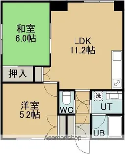 ビュータウン中央(ビュータウンチュウオウ)【3階】の間取り